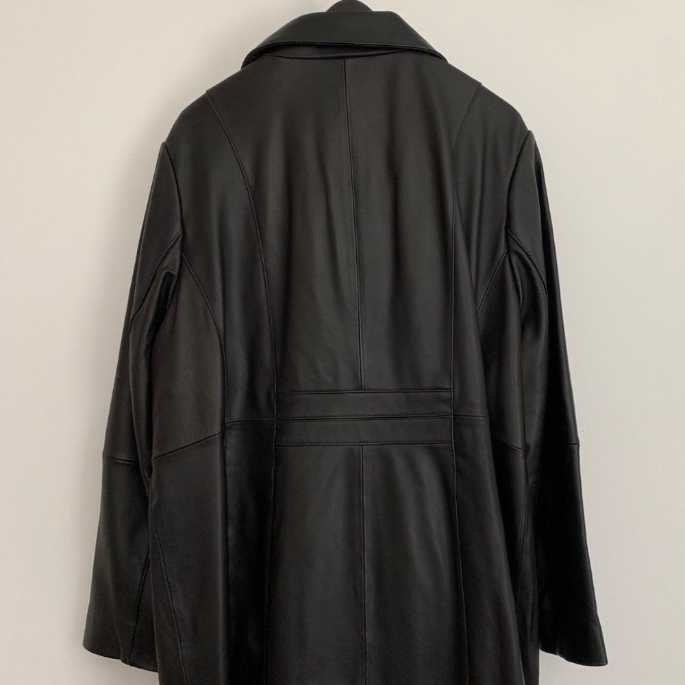 Anne Klein Black Leather Jacket 2XL